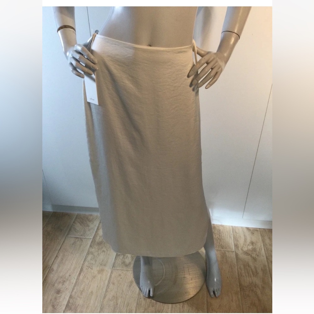 Wilfred Aritzia Elixir Light Birch Midi Slip Side Skirt Size 8